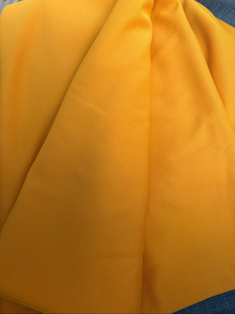Fabric, 62”W x 100”L, Vintage Mustard Polyester Knit Suiting